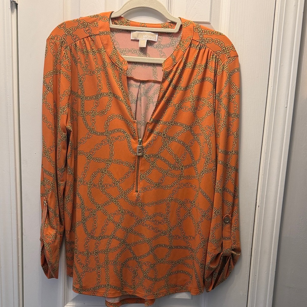 MICHAEL Michael Kors Orange Chain Print Blouse